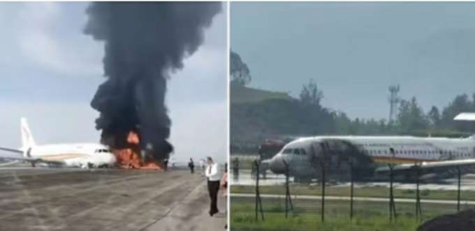 तिब्बत एयरलाइंस के विमान में आग, कई यात्री घायल